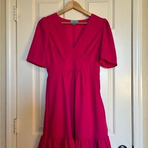 CeCe Vibrant Pink Midi Dress